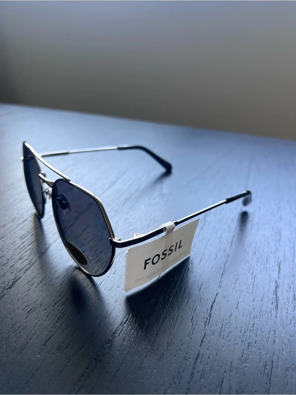 Fossil 56mm Women’s Aviator Sunglasses with Silver Frame